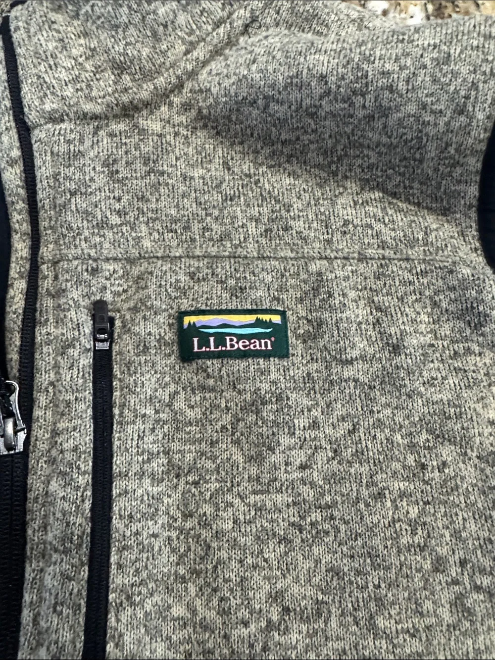 L.L. Bean Men's Heather Gray Full-Zip Fleece Vest